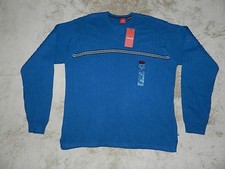 NEW 50 Men's ARROW Knit Sweater Crewneck 100 Cotton Blue With Stripe - Size XL