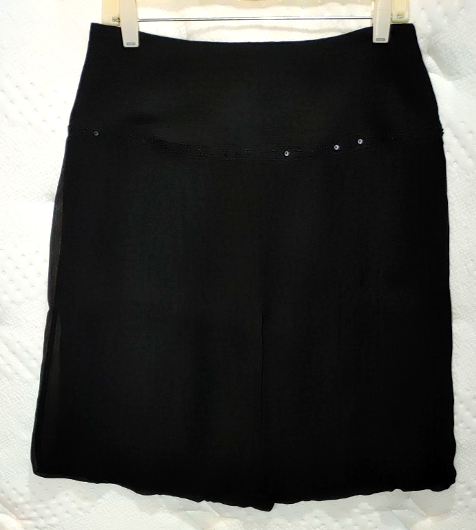Black Size 6 Beaded Sequined Lined Bubble Skirt - Limited Edition