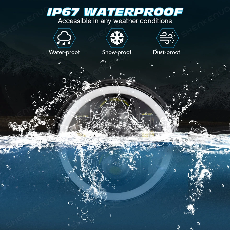 Светодиодная фара DOT 5-3/4 дюйма 5,75 дюйма для Yamaha V-Star XVS 650 1100 - Изображение 4 из 4