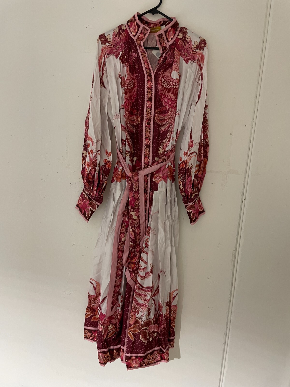BNWT ZIMMERMANN PINK PHOENIX WAVELENGTH PLACEMENT MIDI DRESS - SIZE 1/6 US image 6