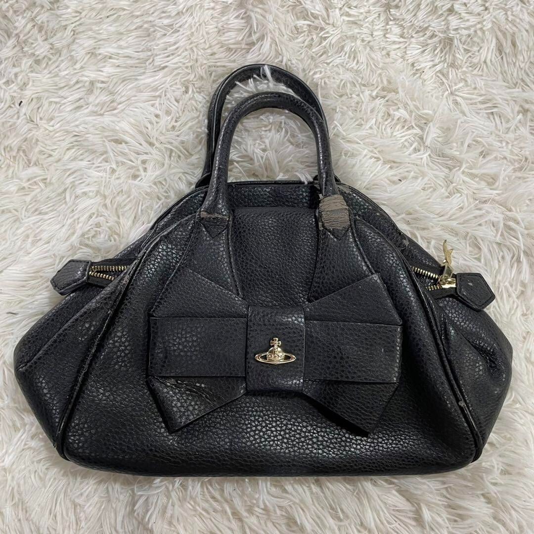 Vivienne Westwood Hand Bag Black Leather Auth USED From Vivienne Westwood Hand Bag Black Leather Auth USED From
