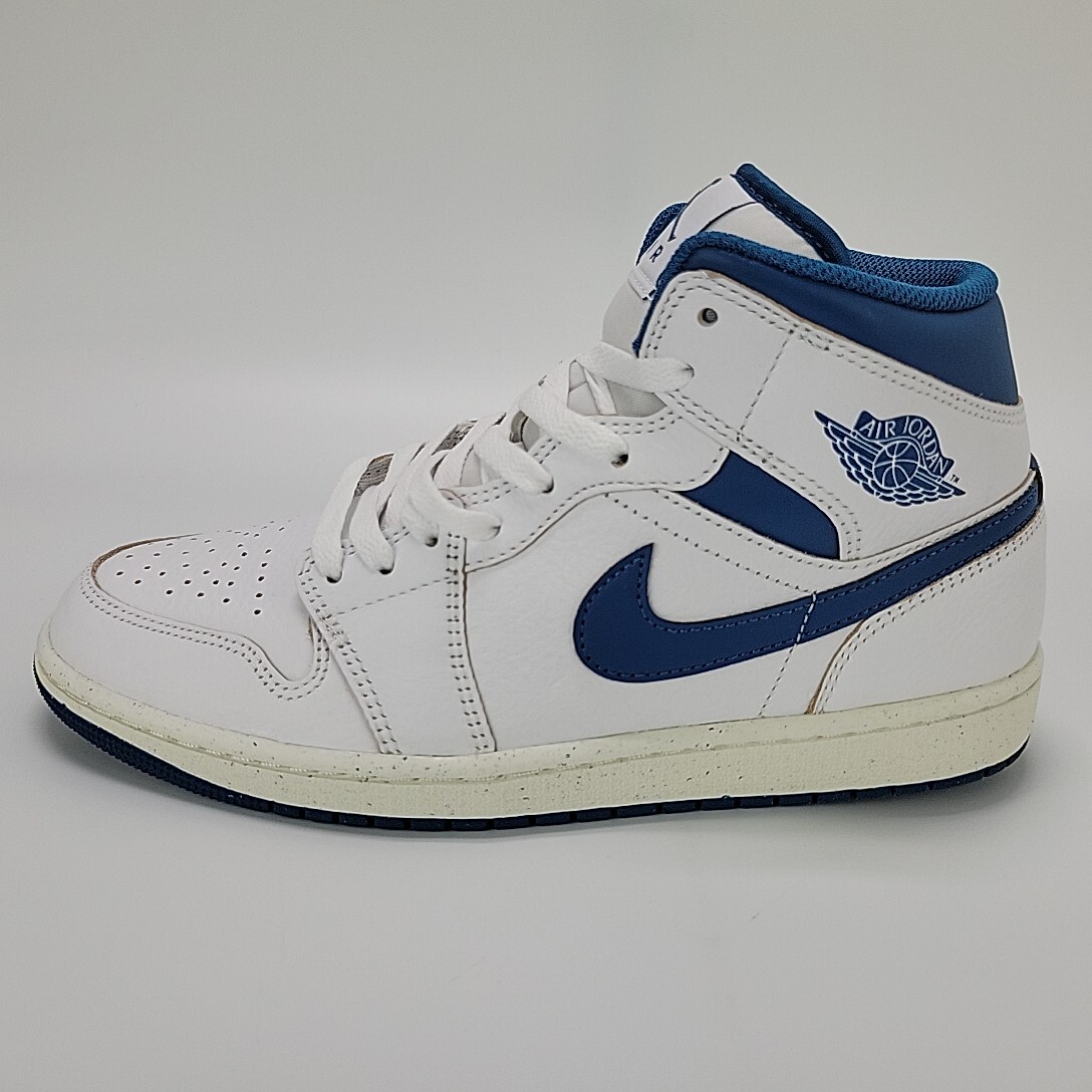 Nike Air Jordan 1 Mid Men's Shoes Sneaker White/Blue Multi Size FN5215-141 NEW! thumbnail 3