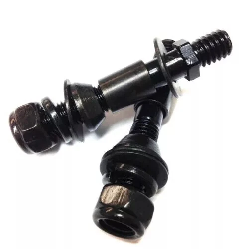 Tornillos de montaje adaptadores negros 2 piezas ajuste personalizado para espejos retrovisores Harley Davidson Foto 2 de 4