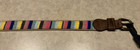 A Tail We Could Wag Handmade Cotton Weave Leather Belt Brass Buckle Sz 36 — photo 1