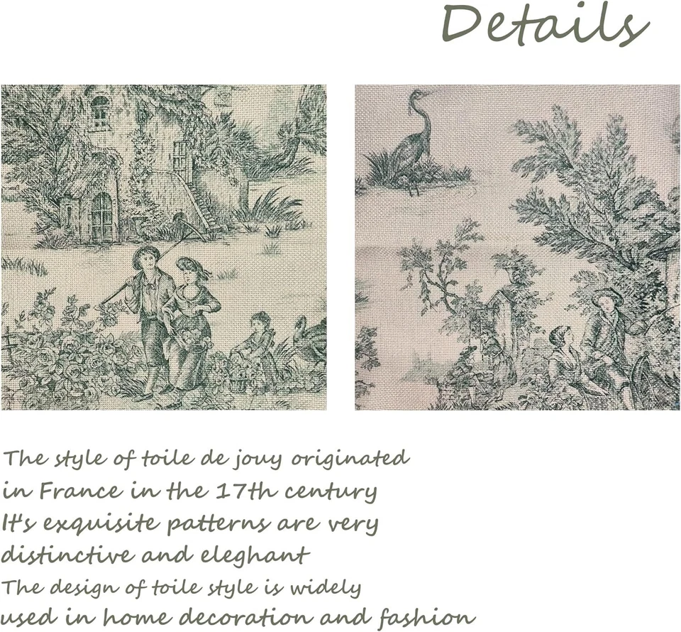 Fundas de almohada para inodoro, decoración rural francesa, verde lumbar para inodoro verde Foto 3 de 3