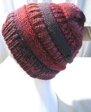 C.C. WOMEN'S BURGUNDY MIX MESSY BUN BEANIE TAIL ONE SIZE NEW WITH TAGS