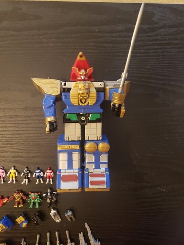 Vintage Power Rangers ZEO MEGAZORD quasi completo micro playset Zeo Zord I-V Pts - Foto 2 di 9