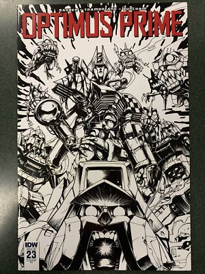 Optimus Prime #23 (IDW, 2018) 1:10 Incentive Black & White Kei Zama NM
