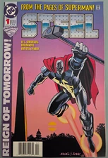 STEEL #1 (1993) DC COMICS REIGN OF TOMORROW! RARE NEWSSTAND! 1ST NATASHA IRONS!