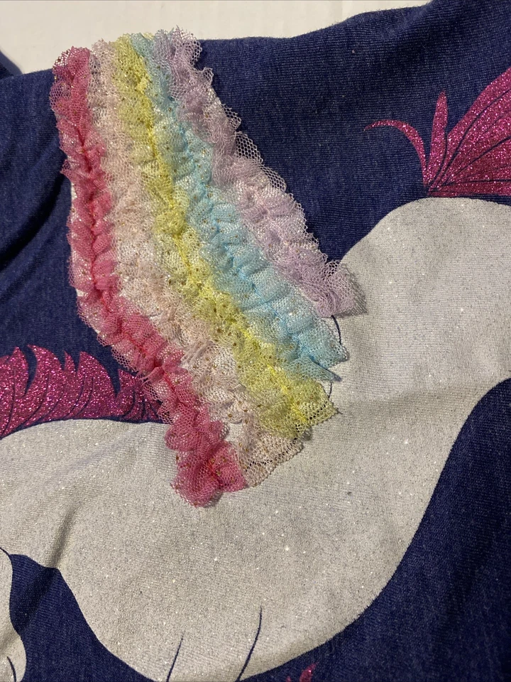 Epic Threads Toddler Girls Ballerina Blue Unicorn T-Shirt Size 5 Worn Once - Image 4 of 4