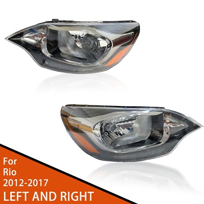 For 2012-2015 2016 2017 Kia Rio Sedan Halogen Headlights Left&Right Headlamps