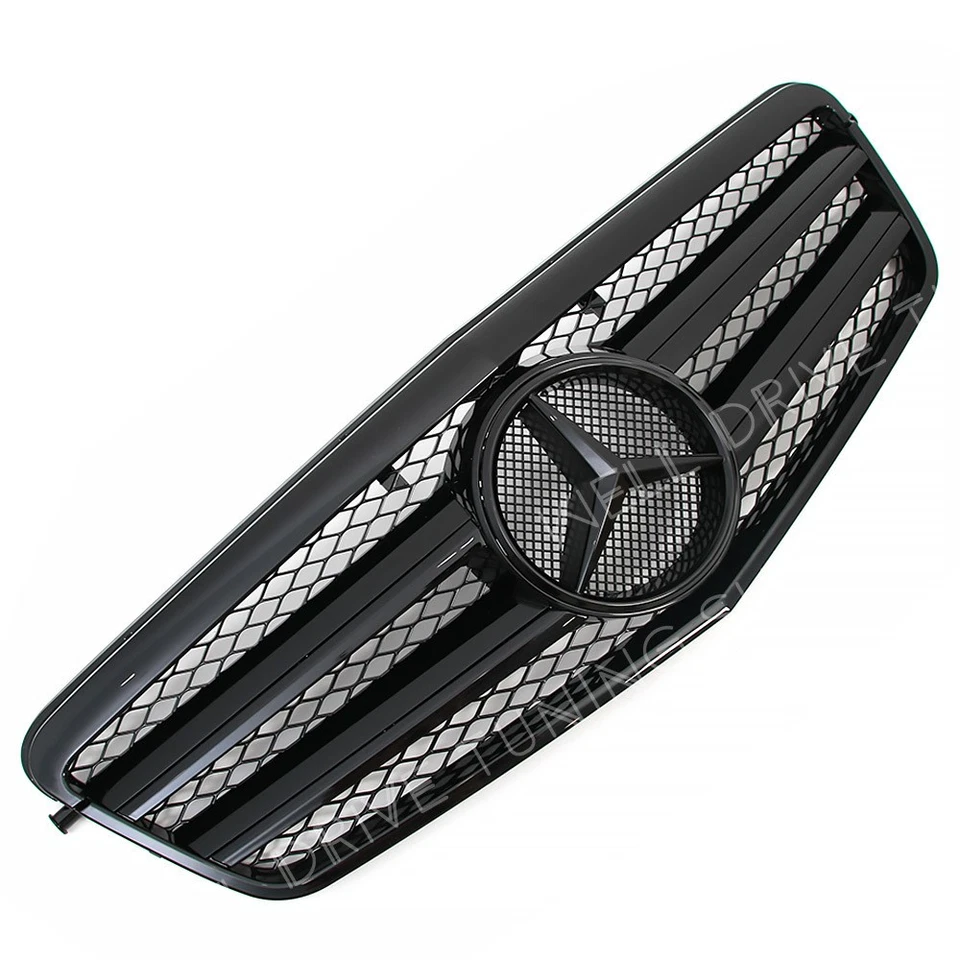 Black Bumper Grille W/OE Emblem For Mercedes Benz W212 09-13 E200 E250 E300 E350 Foto 3 de 4