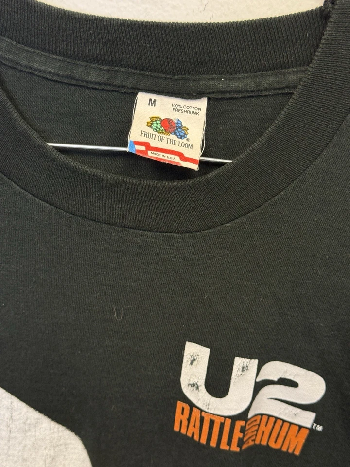 Vintage U2 Rattle and Hum 1988 Tour T-Shirt 80's Single Stitch Size Medium - Image 4 of 4