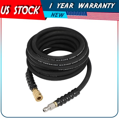 #ad 25FT 4800PSI Pressure Washer Hose 1 4quot; Hot Cold Water Replacement Extension Hose $50.99