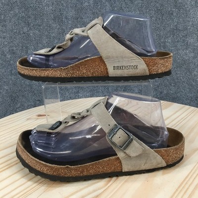 Birkenstock Gizeh Sandals Womens 39 Thong Braided Toe-Post Comfort Flats Gray