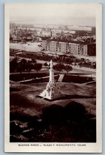 Buenos Aires Argentina Postcard Plaza and Colon Monument c1920’s RPPC Photo