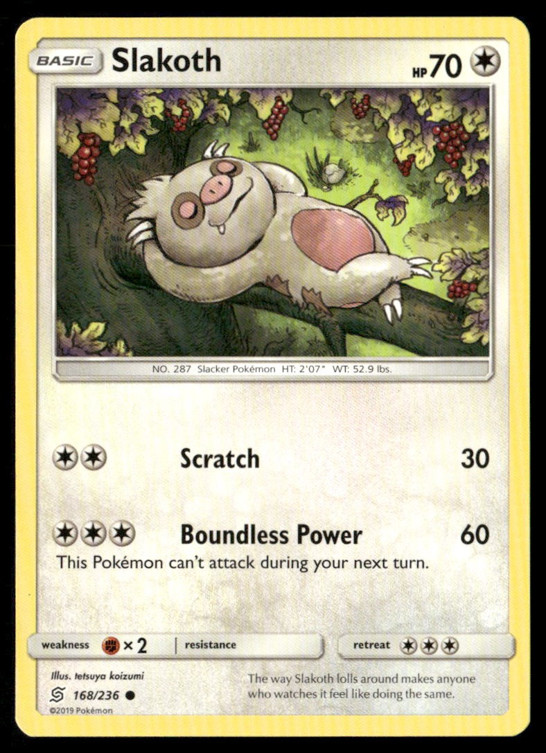 Slakoth Unified Minds 168/236 Common Pokemon Near Mint