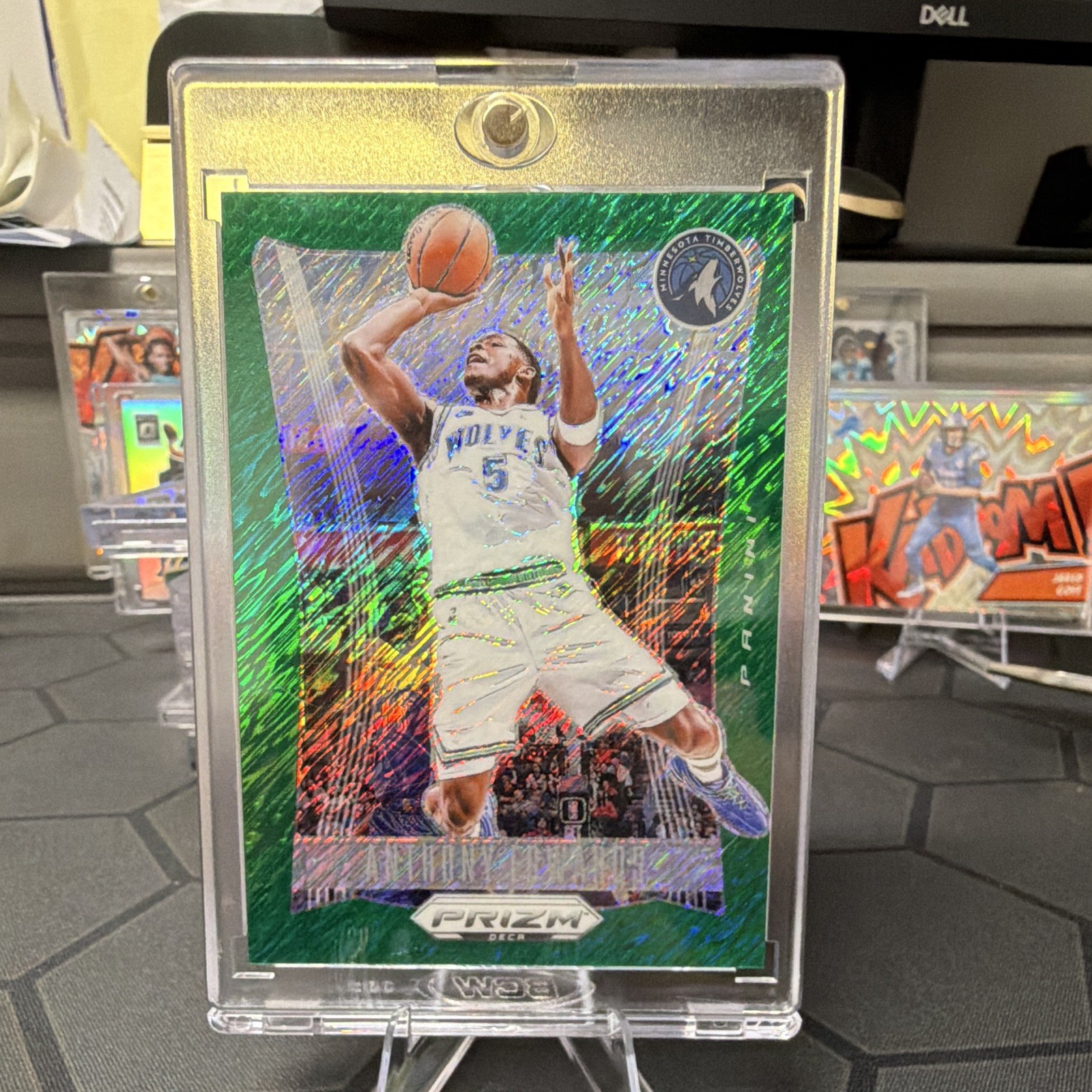 Panini 2023-24 Prizm Anthony Edwards #63 Timberwolves Green shimmer 3/12
