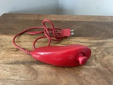 Nintendo Wii Nunchuck Controller Red OEM Official RVL-004 TESTED Nunchuk Works
