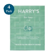 Harry's Bar Soap for Men, Shiso Scent of Bright Herbs 4 oz, 4 Pack