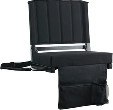 SPORT BEATS Stadium Seats with Back Support Bleacher Chairs Black 