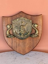 US Navy DIVERS USS HOLLAND Submarine Brass Plaque Mark V Helmet Dolphins Vintage