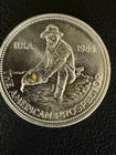 1985 Engelhard 1oz .999 Fine Silver Coin - American Prospector With Gold Nugget