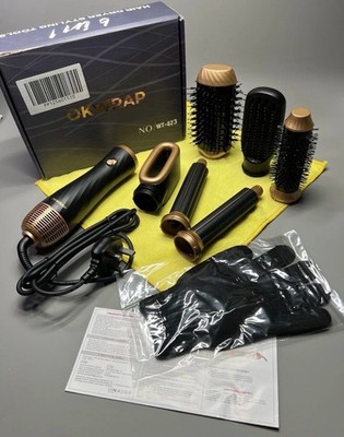 6 in 1 Hair Magic Dryer Bürste Heißluft Lockenwickler Glätteisen Schnelltrocknend High Speed