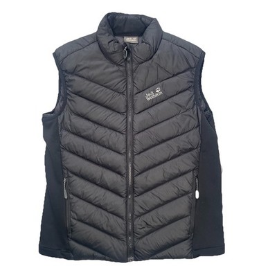 Jack Wolfskin Men's Gilet Black Down Fiber Stormlock Padded Jacket Medium