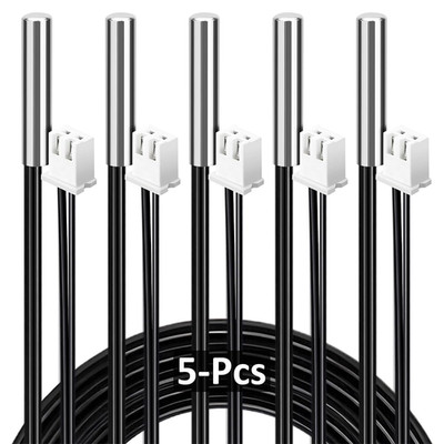 5PCS 10K NTC Thermistor Temperature Sensor Probe Waterproof B3950 HVAC DIY Tools