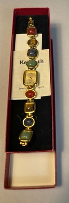 VTG KJL Kenneth Jay Lane Egyptian Revival Scarab Watch 1985 Original Box Papers