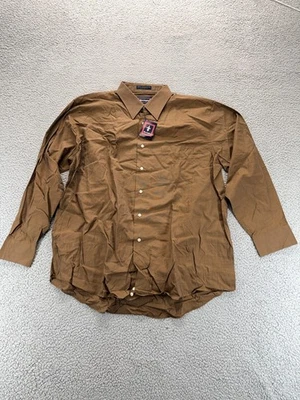 Barrington Mens Long Sleeve Classic Button Down Shirt Brown Size 17 1/2 - Image 1 of 4
