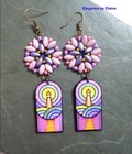 Lighthouse Earrings Pastels Handmade Show me the Way Home Guiding Colorful — photo 2