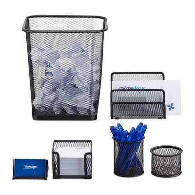 RELAXDAYS Schreibtisch organizer set Metall Büroset 6-teilig robust Tisch Organizer Set