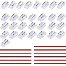 2 Pin 5mm COB LED Strip Connectors Transparent Solderless, 8 Pcs Strip to Str...