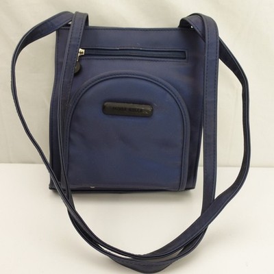 Moda Bella Women's Navy Blue Crossbody Bag 9''x8'' PVC Simulated Leather