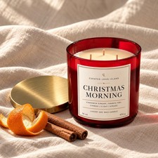 Christmas Morning Candle | 16 oz Soy Candle | 3 Wick | Cinnamon Orange Evergreen