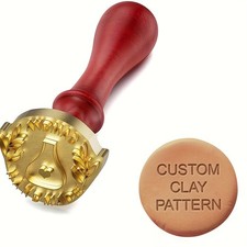 Personalized Custom Stamp with Handle for Pottery,clay, Soap, Ice Cubes E01-E60
