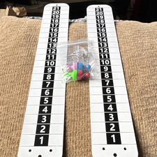 Cornhole Bag Toss Scoreboards Set of 2, Black/White Score 1-21 w/ 4 magnets