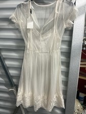 H m Ivory Lace Dress With Build In Slip 6 New