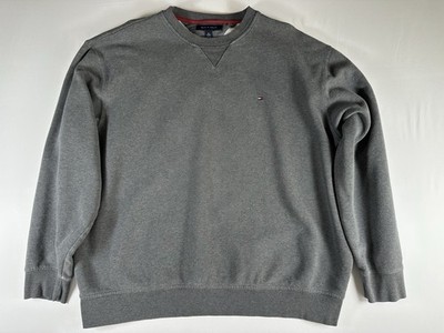 Tommy Hilfiger Men s Gray Pullover Sweatshirt Chest Logo XXL 2XL *See Pics*