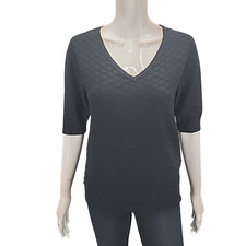 Ella Moss Women's Lightweight Sweater Small Size Black V-Neck Pullover Top