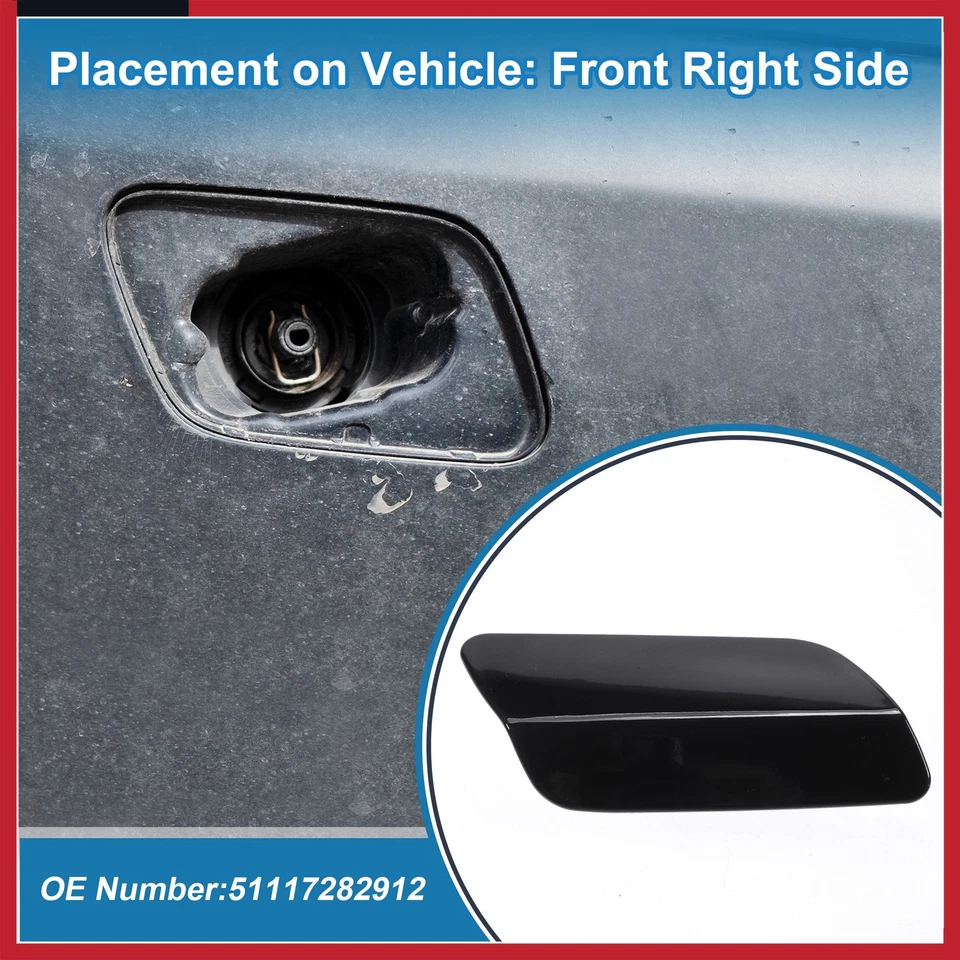 Tapa de cubierta de boquilla de arandela de parachoques delantero derecho para BMW 640i Foto 3 de 4