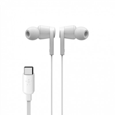 Belkin G3H0002BTWHT RockStar - In-Ear USB-C Kopfhörer - Kabelmikrofon - weiß