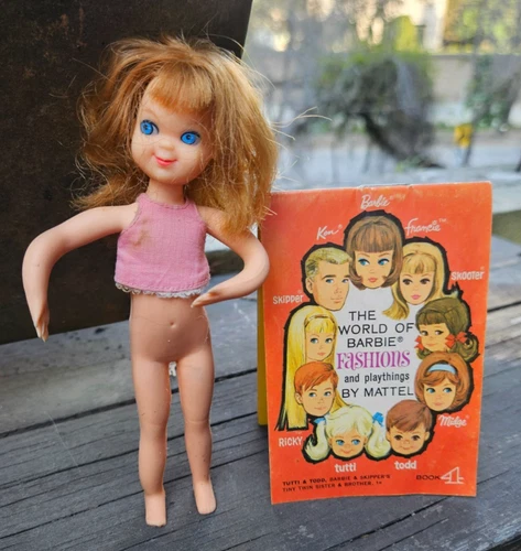Vintage Barbie TUTTI Doll Strawberry Blonde Hair JAPAN & Barbie Fashions Book 4