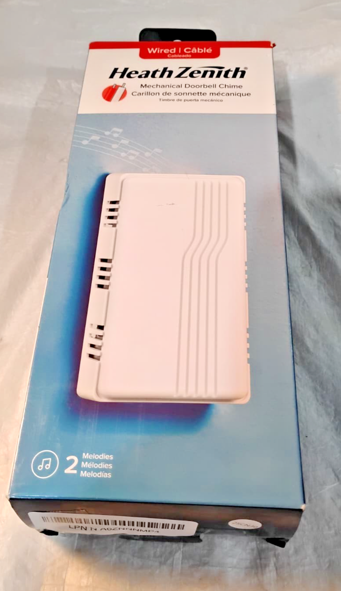 Heath Zenith Wired Mechanical Doorbell Chime White Plastic 2 Tunes