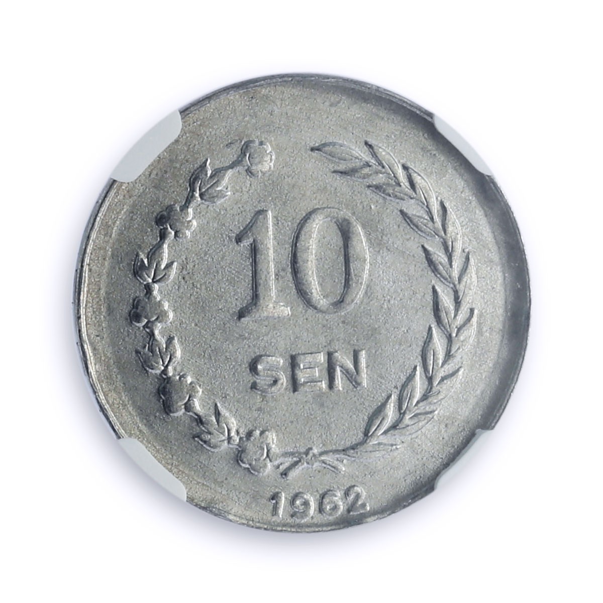 Indonesia 10 sen Riau Coinage Sukarno KM-7 MS 64 NGC aluminum coin