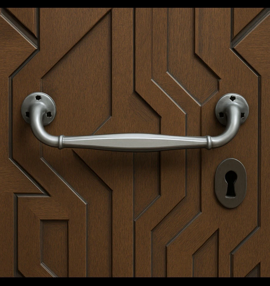 Ancienne Poignée Tirant Porte Ou Porte Serviettes Bronze Blanc " Art Déco " 1930 - Photo 4/4