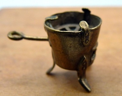 Antique German Copper COFFEE ROASTER 1:12 Dollhouse Miniature