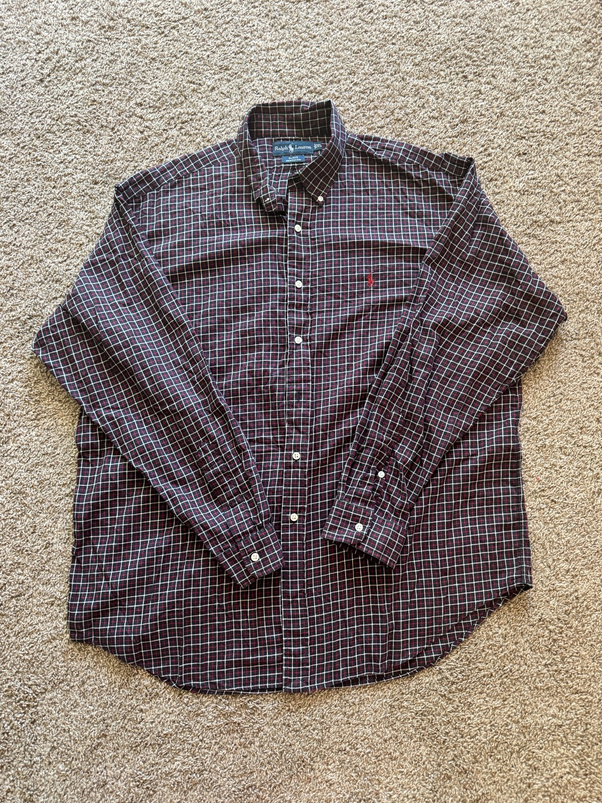 Vintage Polo Ralph Lauren Blake Button-Down Oxford Shirt Size XL Windowpane